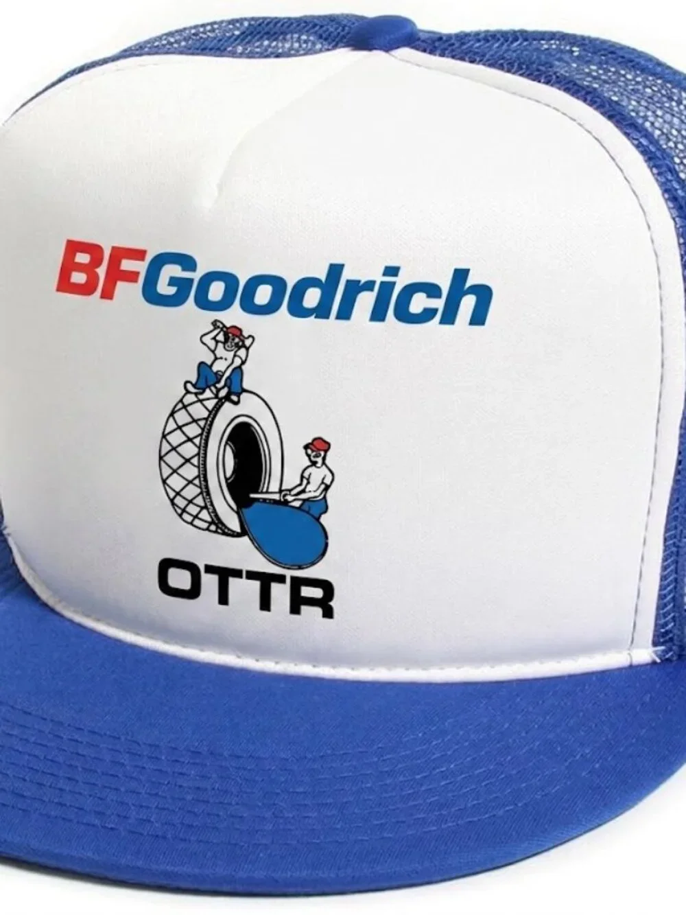 BFGoodrich Tires Mascot Printed Blue White Foam Trucker Hat Snapback New NASCAR